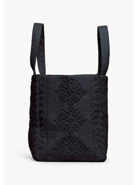 Hermosa Stoff Damenhandtasche Tote Hand Schwarz