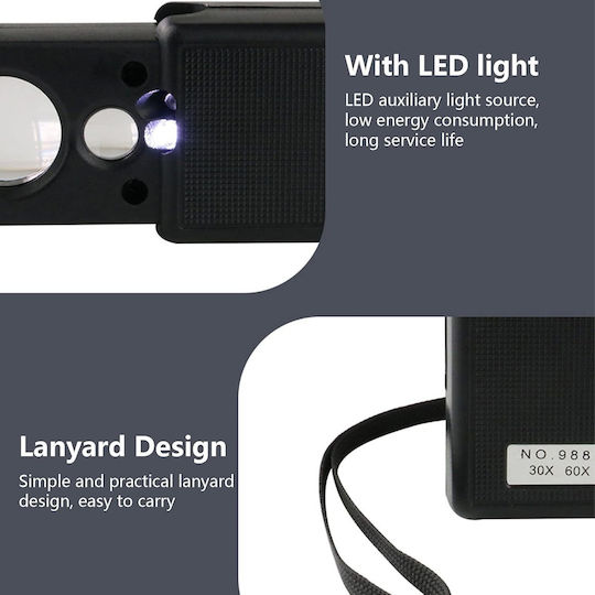 Magnifying Lens Jewler Loop Magnifying Lenses Optical Glass 30x 60x Led Lighting Review Design Removable Compact Portable Lanyard 445356