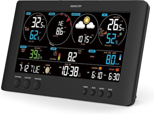 Sencor SWS 12500 SENC Wireless Digital Weather Station Tabletop Black