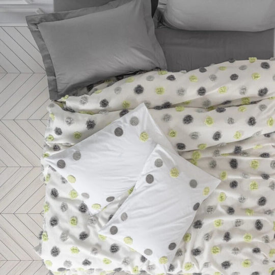 Cottonbox Κουβερλί Σετ Υπέρδιπλο Grey 240x260cm