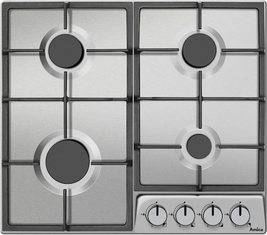 Amica Εστία Υγραερίου Αυτόνομη Inox 59x52εκ. Ασημί