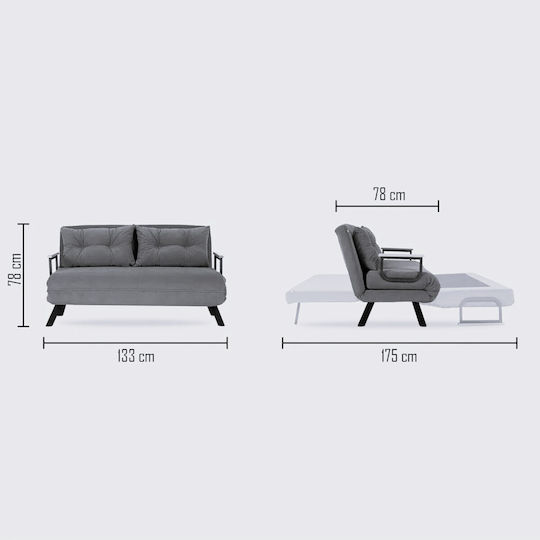 Sando Two-Seater Couch Bed Petrol Green 133x78x78 cm