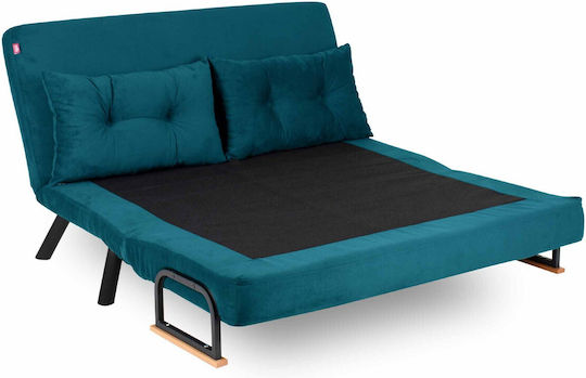 Sando Two-Seater Couch Bed Petrol Green 133x78x78 cm
