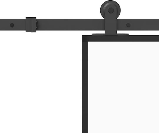 Set Feronerie Ușă Glisantă Vidaxl 76x205 Cm Sticlă & Aluminiu Negru