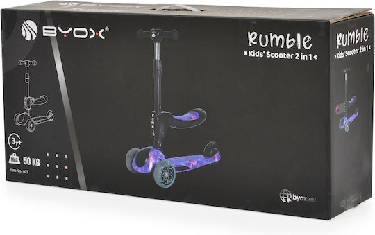 Byox Kids Scooter Foldable Rumble Wild Dragon 3-Wheel with Seat Multicolour