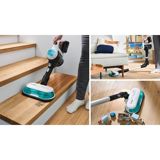 Bosch Unlimited 7 Презареждаща Вертикална Прахосмукачка 2 В 1 Stick И Ръчна 18V Тюркоазена