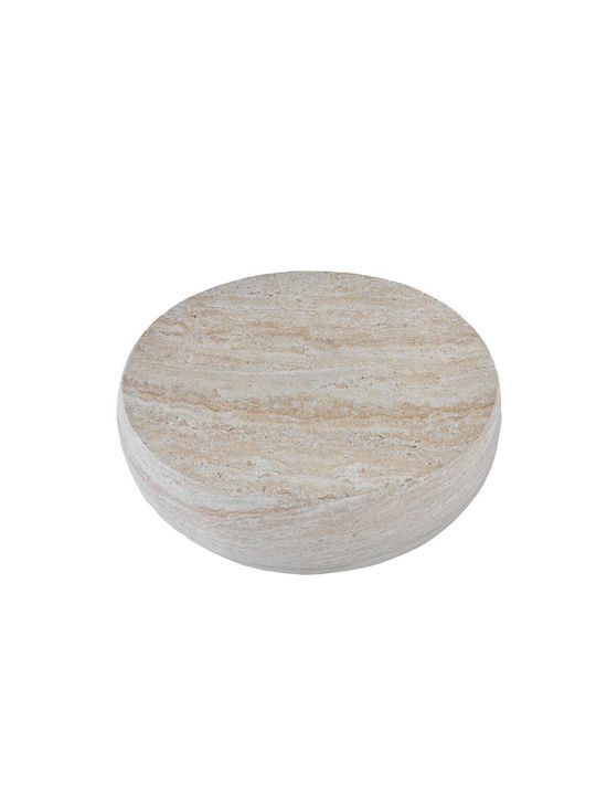 Oval Side Table Lithos Beige L62xW43xH52.5cm.