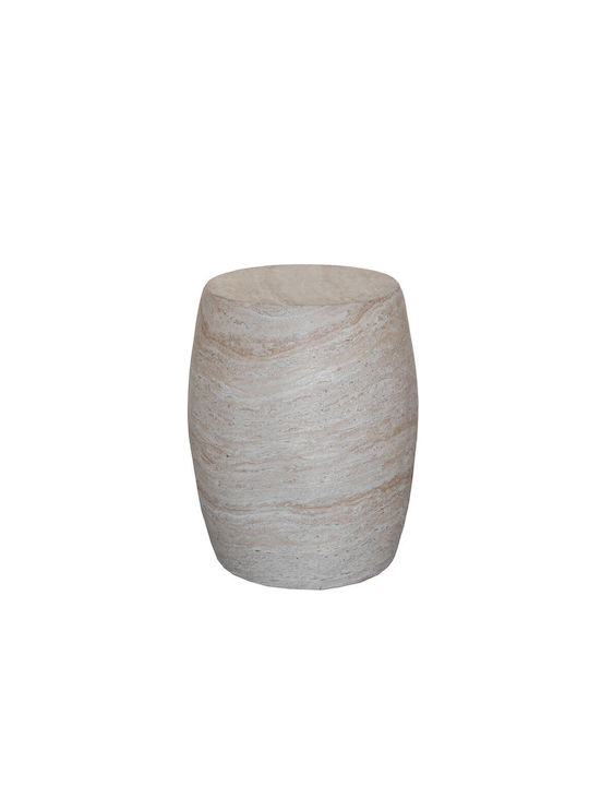 Oval Side Table Lithos Beige L62xW43xH52.5cm.