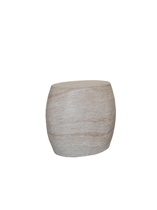 Oval Side Table Lithos Beige L62xW43xH52.5cm.