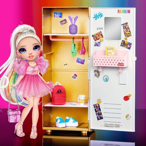 MGA Entertainment Locker Set Păpuși Rainbow High Dulap Pentru 4+ Ani