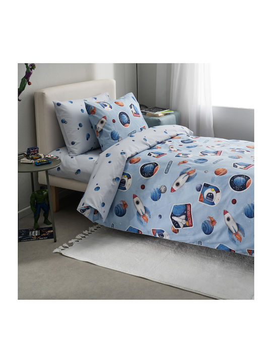 Vesta Home Κουβερλί Μονό Βαμβακερό Σιέλ 160x230cm