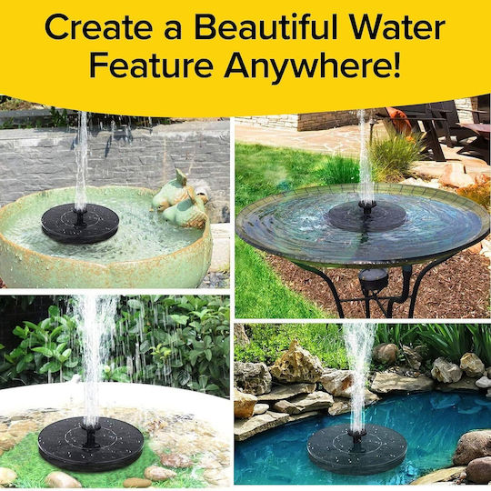Слънчев Фонтан За Птички В Черен Цвят 6 Функции На Пръскане Fast Fountain Pocket Hose Соларно Захранване Мигновено Добавя Водно Съоръжение Почти Навсякъде 5 Режима На Пръскане Без Инсталация И Батерии Подходящ За Поилки За Птици И Още 6 In D X 2