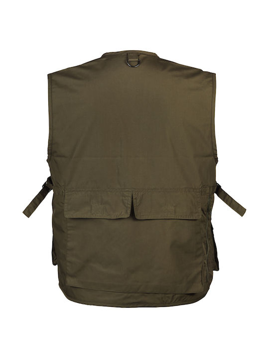 Woodland Bărbați Vestă de siguranță Kaki