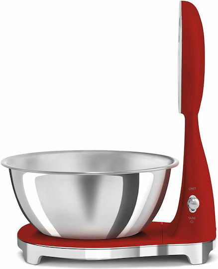 Smeg Analogic Cântar de Bucătărie 1gr/5kg Roșie