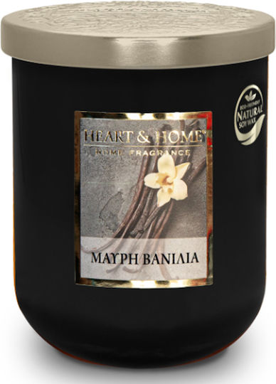 Heart & Home Αρωματικό Κερί Σόγιας σε Βάζο με Άρωμα Μαύρη Βανίλια 340gr