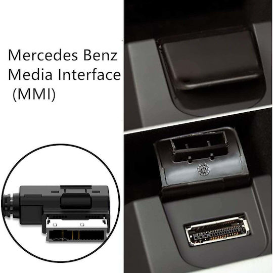 Cablu Adaptor Ami Mmi Mdi La Aux Jack 3.5 Mm Usb Compatibil Mercedes Benz S Class Sl Cls Cl C Slk E Ml Glk R Comand Aps Ntg 2.5 3 4.5