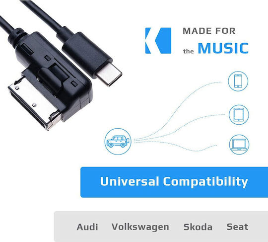 Adaptor Audio Ami La Usb C 1 M Compatibil Audi A3 A4 S4 A5 S5 S6 A8 S8 A8-l Q3 Q5 Q7 Tt R8 Vw Jetta Golf Mk6 Tiguan Touareg Skoda Scaun
