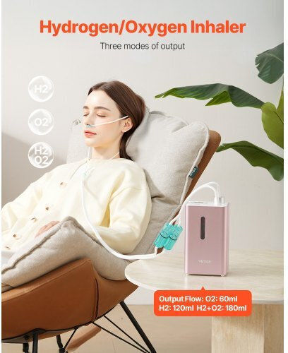 Vevor Hydrogen Inhalation Machine 99.99% High Purity 180ml/min Portable Hydro