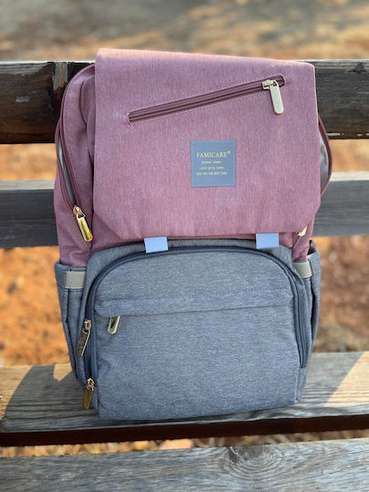 Diaper Bag Grey/Pink 26x22cm.