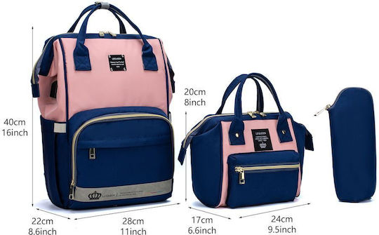 Lequeen Diaper Bag Blue - Pink