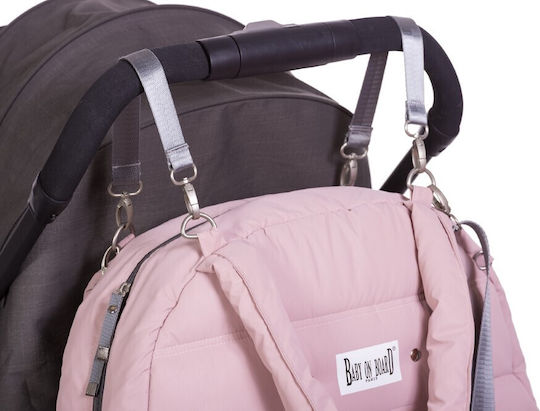 Baby on Board Τσάντα-Αλλαξιέρα Ώμου/Χειρός Ροζ 45x16x28εκ.