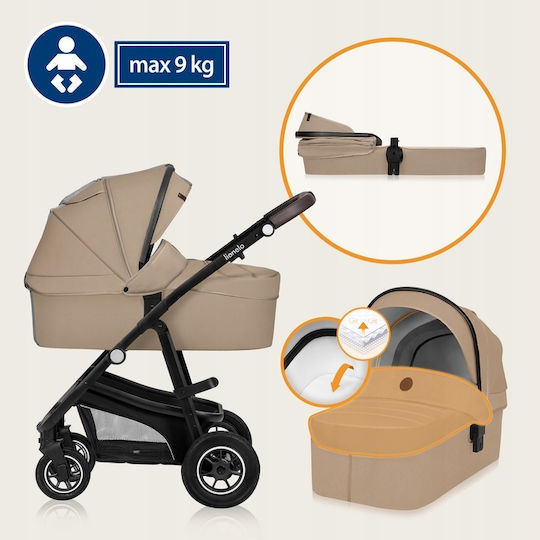 Bianca Adjustable 3 in 1 Baby Stroller Suitable for Newborn Beige Sand 11.75kg