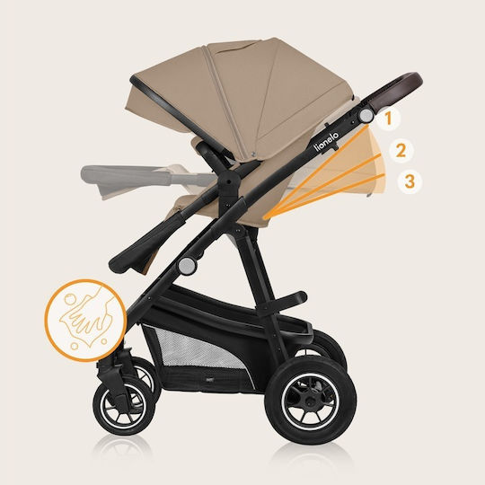 Bianca Adjustable 3 in 1 Baby Stroller Suitable for Newborn Beige Sand 11.75kg