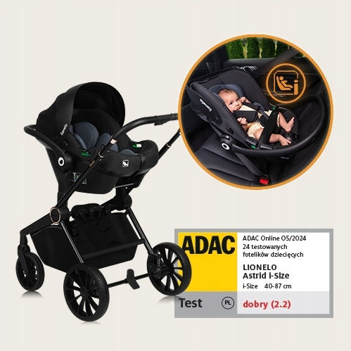 Lionelo Mika Adjustable 3 in 1 Baby Stroller Suitable for Newborn Beige Sand 10.9kg