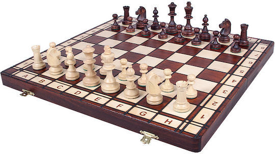 Wooden Tournament Chess Jupiter No 4 42x42cm Burned Weighted Metal