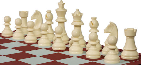 Travel Chess Set Plastic Pieces Tr03g King 96 mm + Folding Roll Chessboard 50 mm Squares + Bag