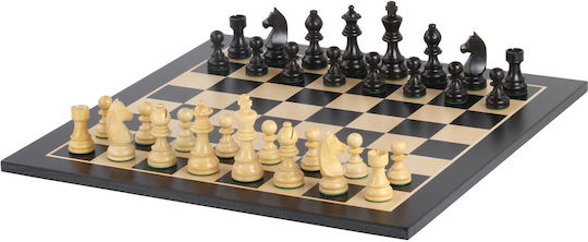 Timeless Chess Set Ebony-stained Chessboard 48x48cm
