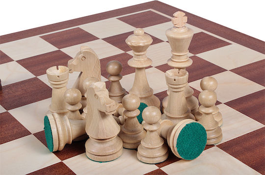 Staunton Nr. 6 In Hölzernem Etui Gehobelt Holz