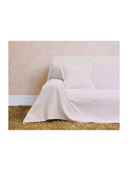 Pearl Home & Baby Soofa Ριχτάρι Πολυθρόνας Ζακάρ 130x170εκ. White Pearl