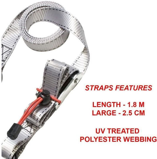Set 4 Tension Straps Master Lock 3062eurdat Double S-hooks Ratchet Closure 4 X 1.80 M