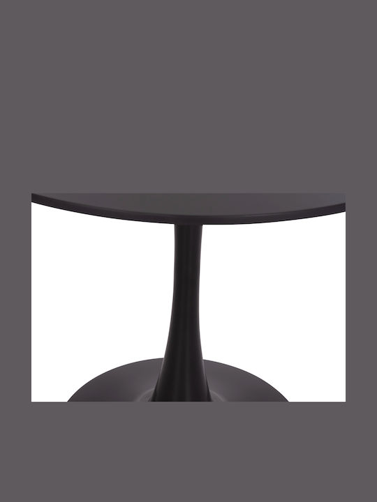Brolin Round Table Dining Room Wooden Black Velvet-Black Metal 50x50x73cm