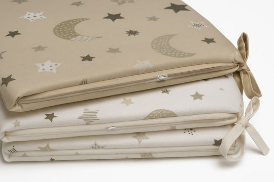 Beboulino Moon Stars Crib Bumpers Classic Inside Beige 37x360cm
