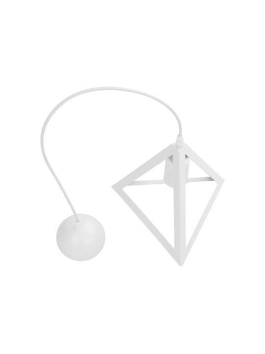 GloboStar Triangle Pendant Light White with Socket E27 24x24x86cm