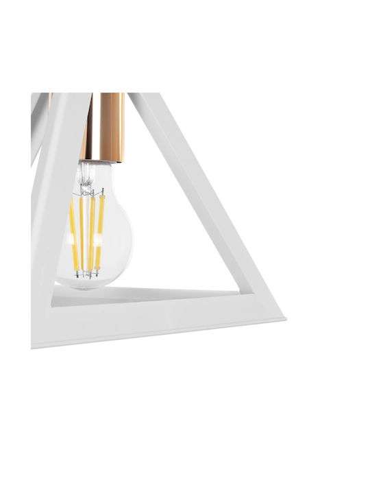 GloboStar Triangle Pendant Light White Bell with Socket E27 24x24x56cm