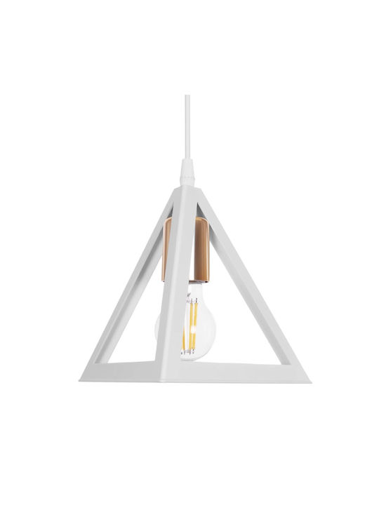 GloboStar Triangle Pendant Light White Bell with Socket E27 24x24x56cm