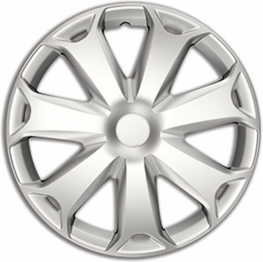 4racing Car Hubcaps Mega 1 Piece 14 Inches Silver 140144s