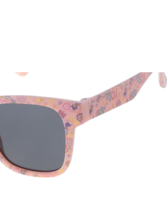 Paolo Moss Square Kids Sunglasses Flowers Pink