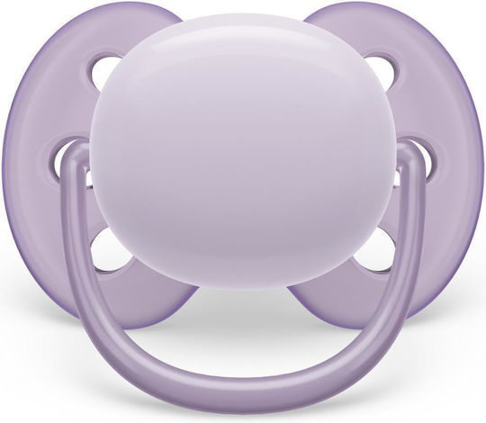 Philips Ultra Soft Πιπίλες Σιλικόνης με Θήκη Ultra Soft - Ροζ / Μωβ για 0-6 μηνών 2τμχ