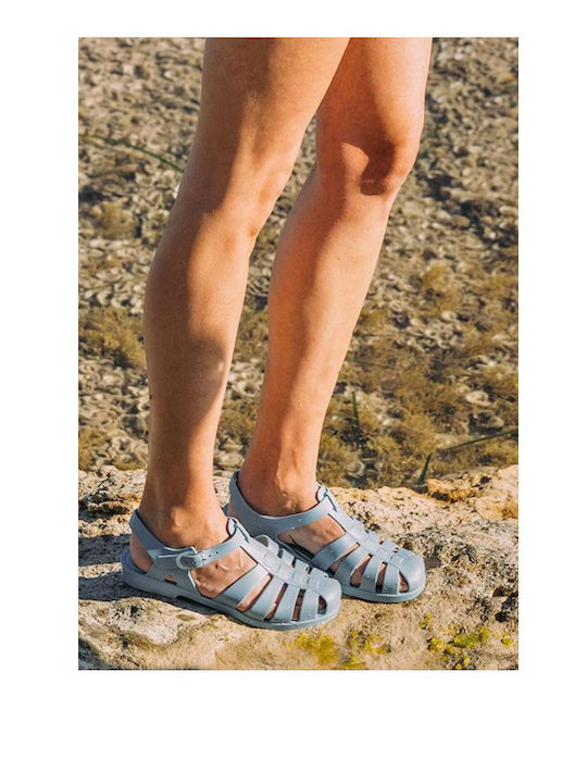 Women's Flat Sandals in Blue Color