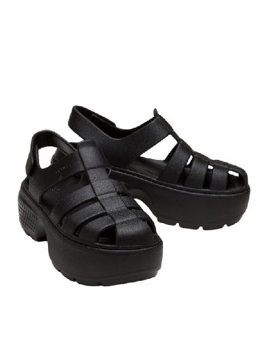 Stomp Women's Flat Sandals in Black Color