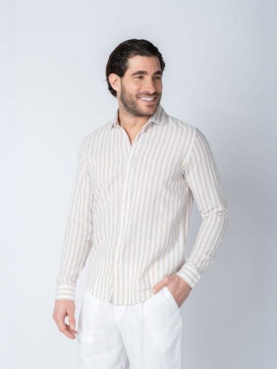 Cu mânecă lungă In Cămașă White, Beige