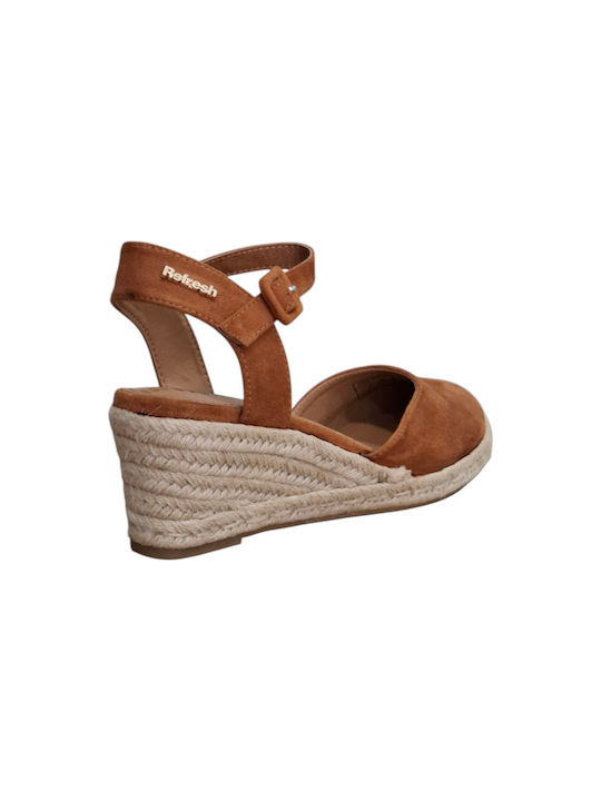 # Damenplattformen im Espadrilles-Stil Braun