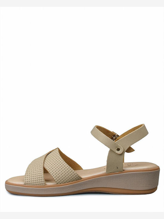 Damenplattformen Beige
