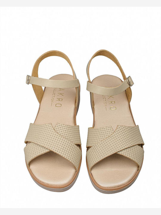 Damenplattformen Beige