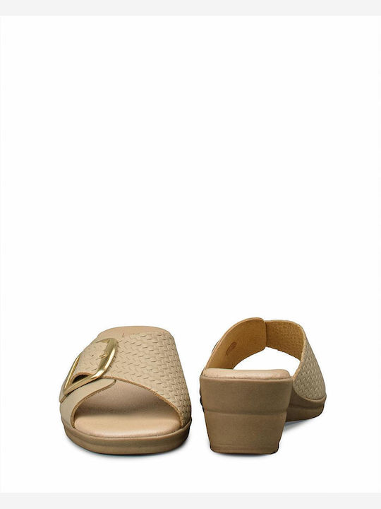 Damenplattformen Beige