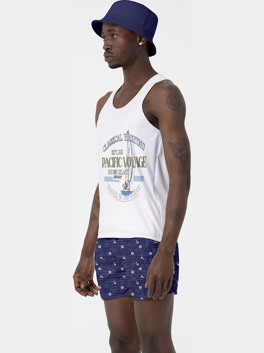 Men's Swimwear Shorts Dark Blue with Patterns